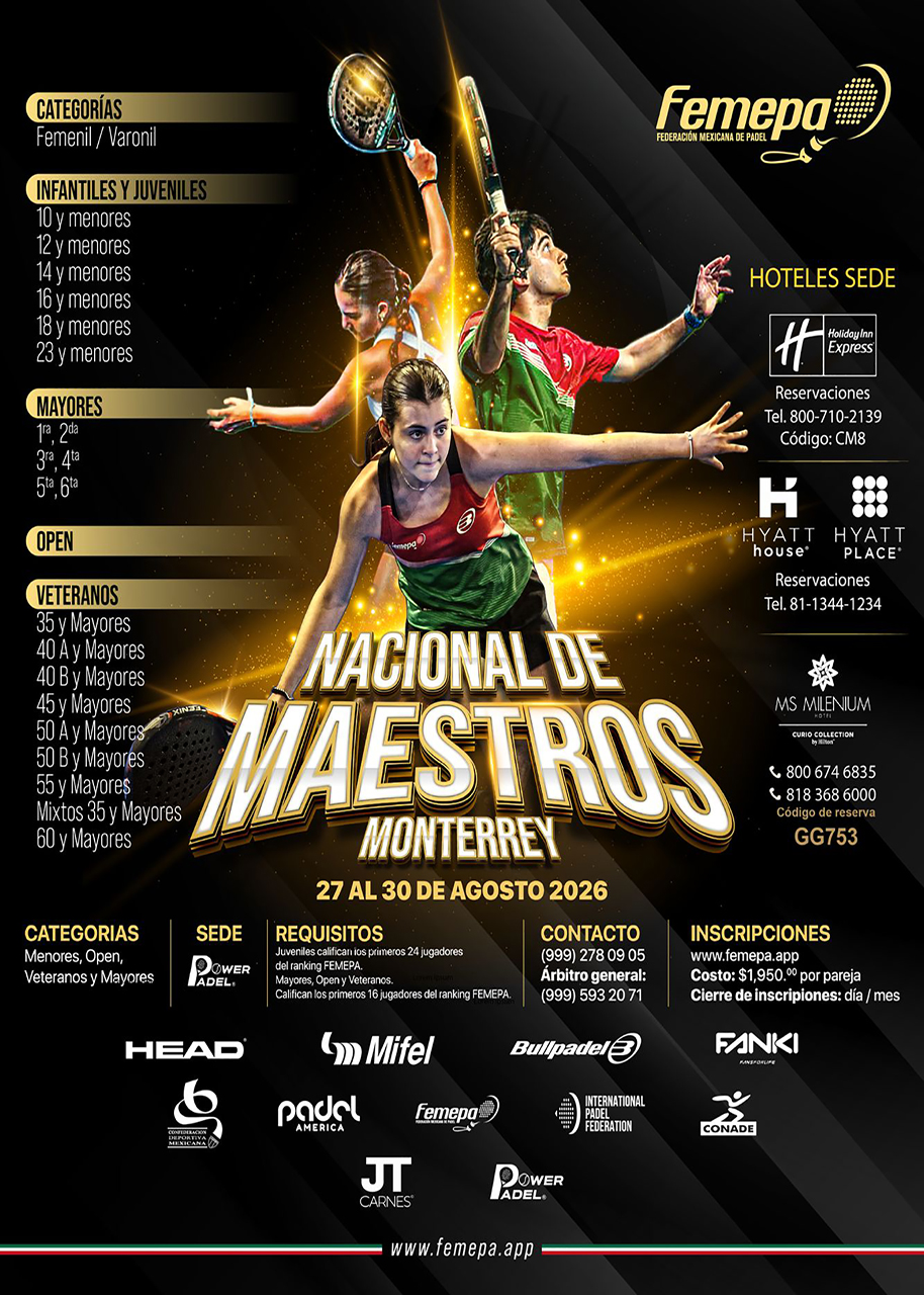 Póster de NACIONAL DE MAESTROS 2026 - CIRCUITO JUVENILES / VETERANOS / MAYORES