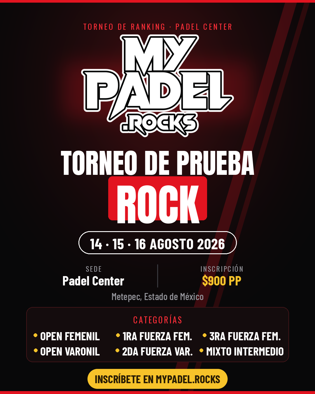 Póster de Torneo de Prueba Rock
